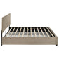 Reeves Upholstered Eastern King Lift-Top Storage Platform Bed Tan