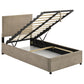 Reeves Upholstered Twin Lift-Top Storage Platform Bed Tan