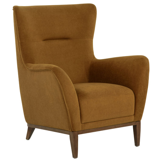 Catala Upholstered High Back Accent Chair Rust and Coffee