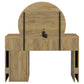 Irwin Vanity Table with LED Mirror and Storage Rustic Oak
