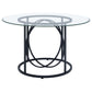 Levy 48-inch Round Glass Top Dining Table Matte Black
