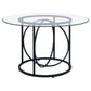 Levy 48-inch Round Glass Top Dining Table Matte Black