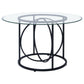 Levy 48-inch Round Glass Top Dining Table Matte Black
