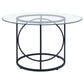Levy 48-inch Round Glass Top Dining Table Matte Black