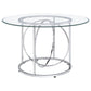 Levy 48-inch Round Glass Top Dining Table Chrome