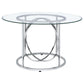 Levy 48-inch Round Glass Top Dining Table Chrome