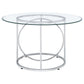 Levy 48-inch Round Glass Top Dining Table Chrome