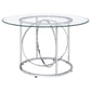 Levy 48-inch Round Glass Top Dining Table Chrome