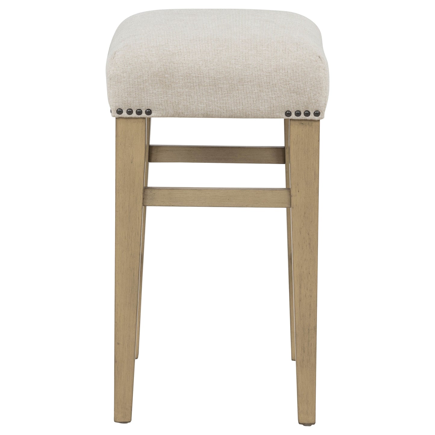 Naser Upholstered Counter Stool Beige and Light Oak (Set of 2)