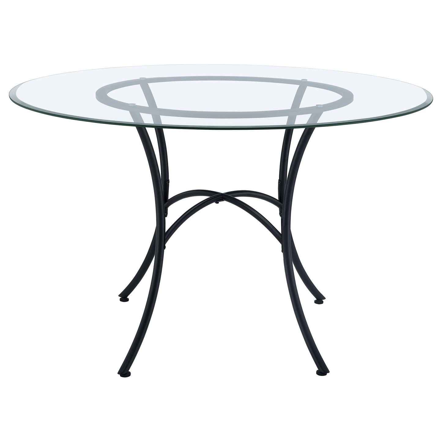 Kline 48-inch Round Glass Top Dining Table Matte Black