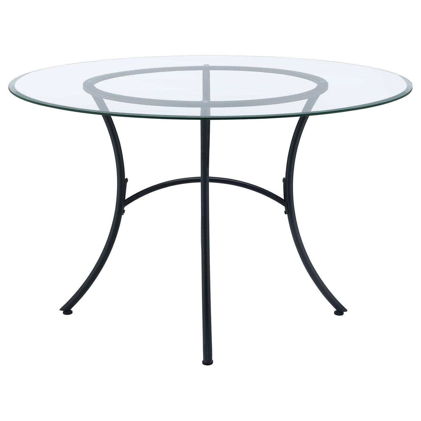Kline 48-inch Round Glass Top Dining Table Matte Black