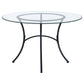 Kline 48-inch Round Glass Top Dining Table Matte Black
