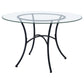 Kline 48-inch Round Glass Top Dining Table Matte Black