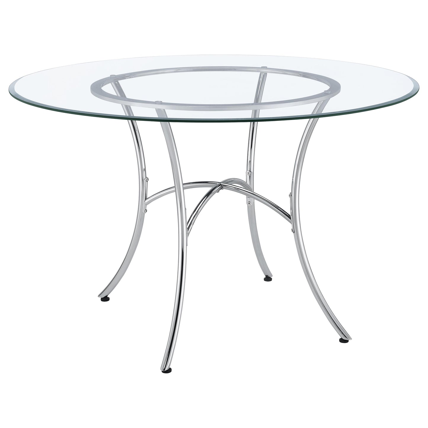 Kline 48-inch Round Glass Top Dining Table Chrome