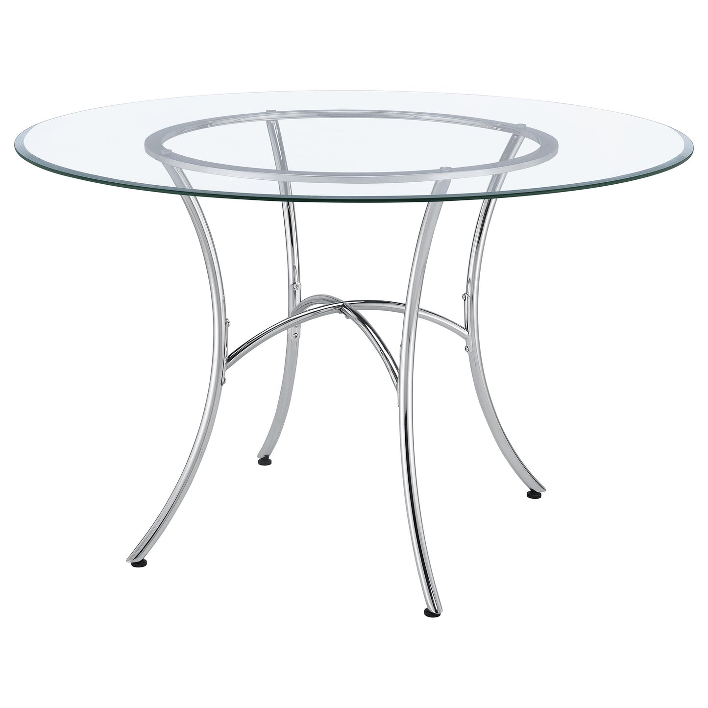 Kline 48-inch Round Glass Top Dining Table Chrome