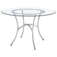 Kline 48-inch Round Glass Top Dining Table Chrome