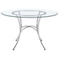 Kline 48-inch Round Glass Top Dining Table Chrome
