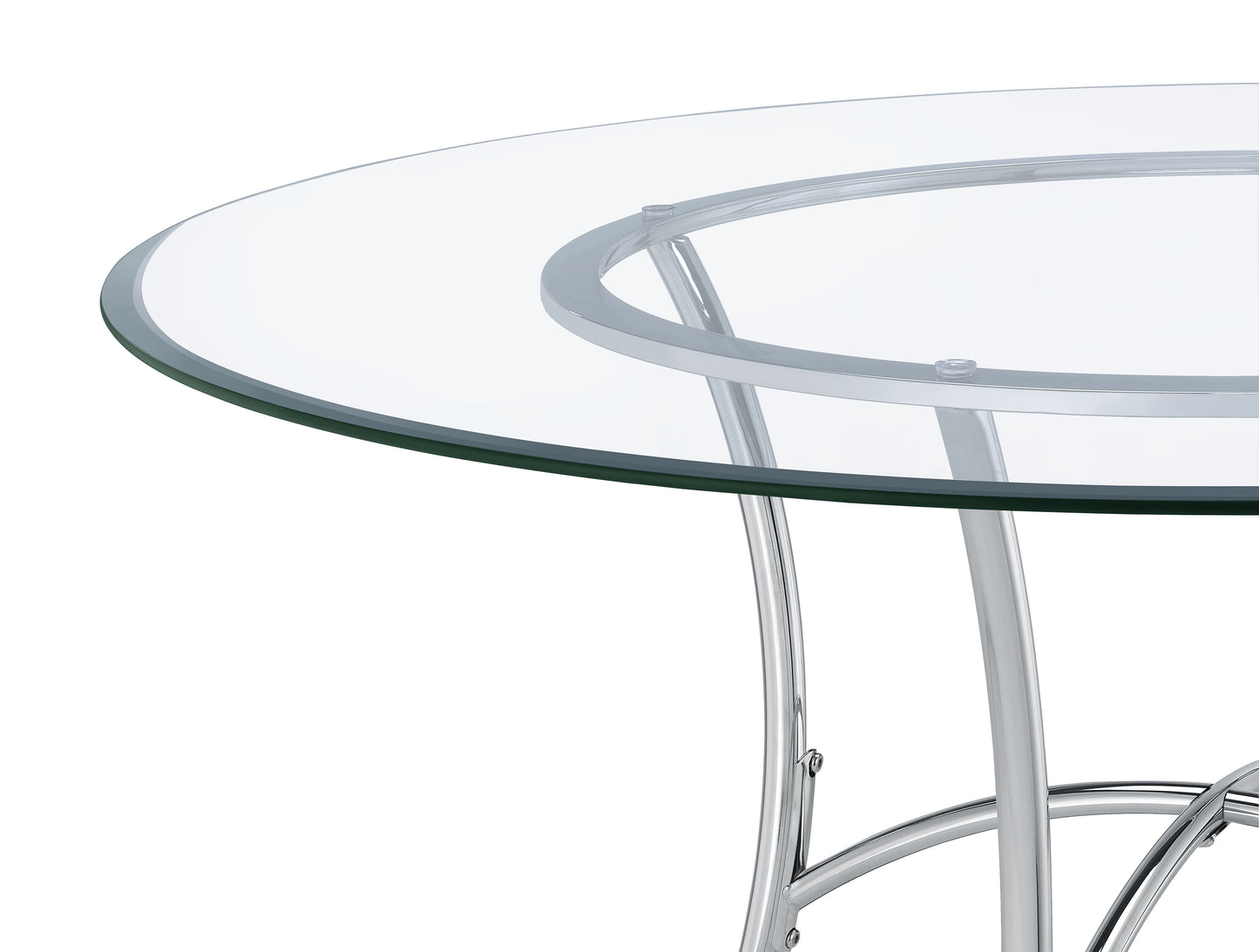 Kline 48-inch Round Glass Top Dining Table Chrome