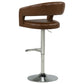 Travia Faux Leather Upholstered Adjustable Bar Stool Cocoa Brown