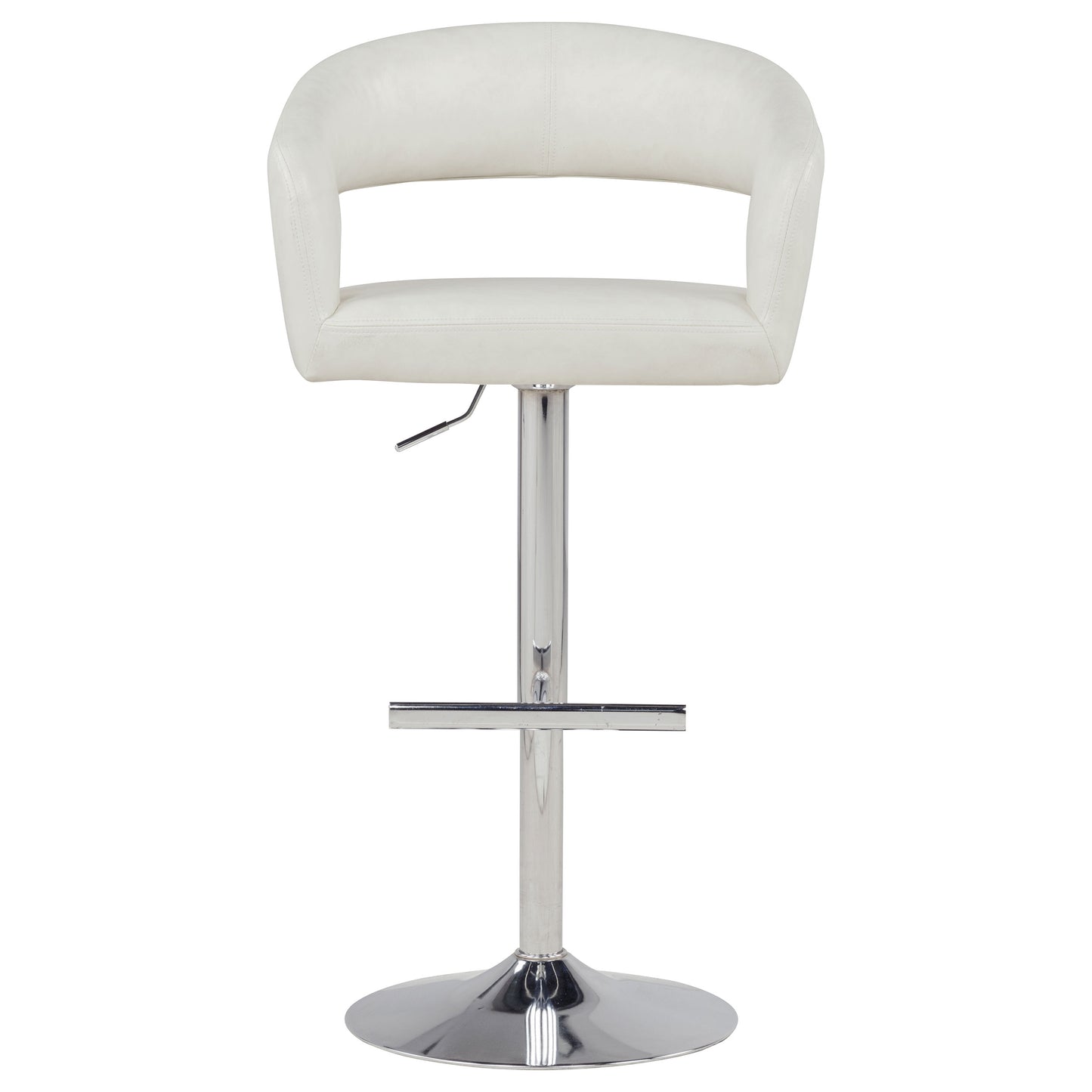 Travia Faux Leather Upholstered Adjustable Bar Stool Ivory