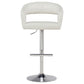 Travia Faux Leather Upholstered Adjustable Bar Stool Ivory