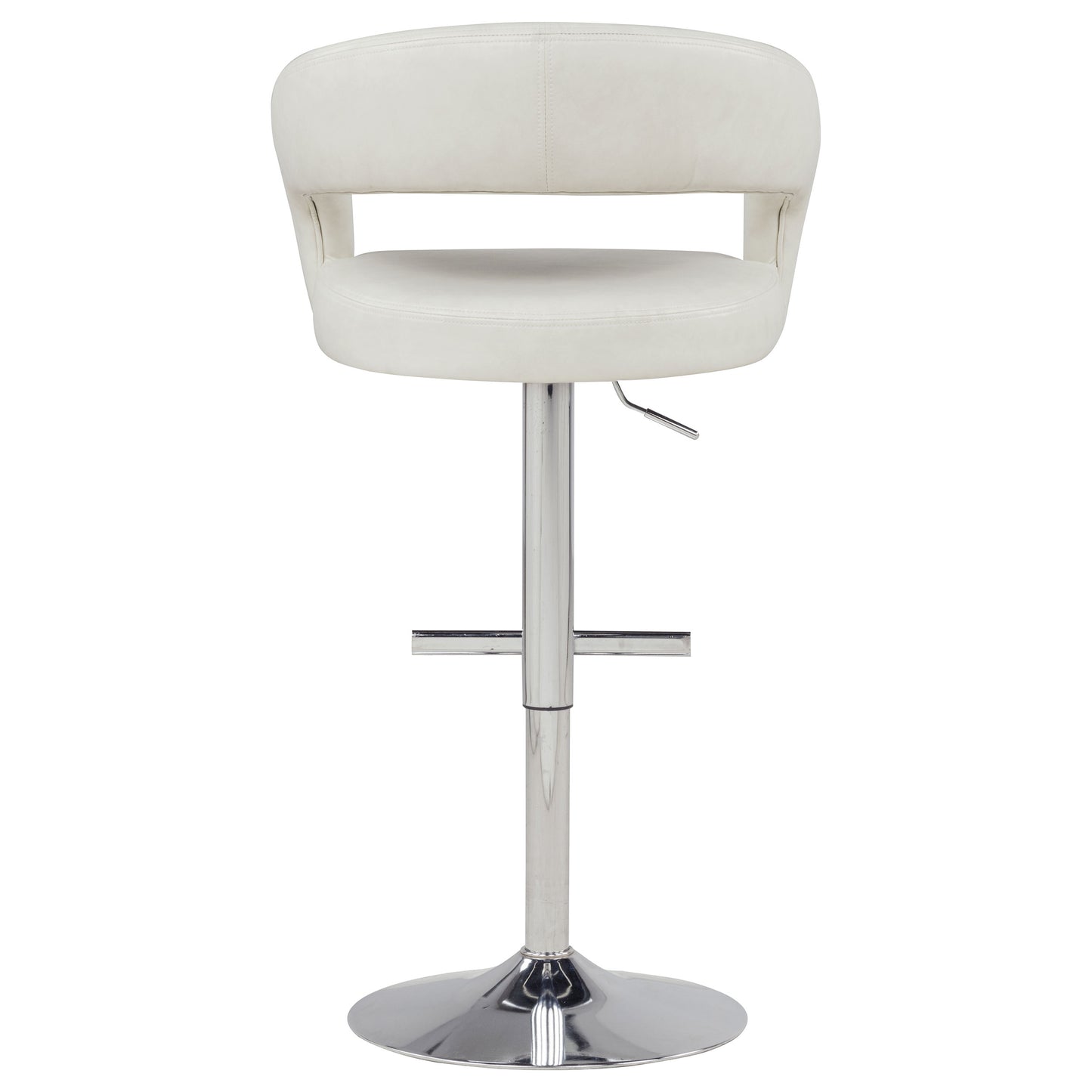 Travia Faux Leather Upholstered Adjustable Bar Stool Ivory