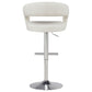 Travia Faux Leather Upholstered Adjustable Bar Stool Ivory