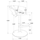 Travia Adjustable Faux Leather Swivel Bar Stool White and Chrome