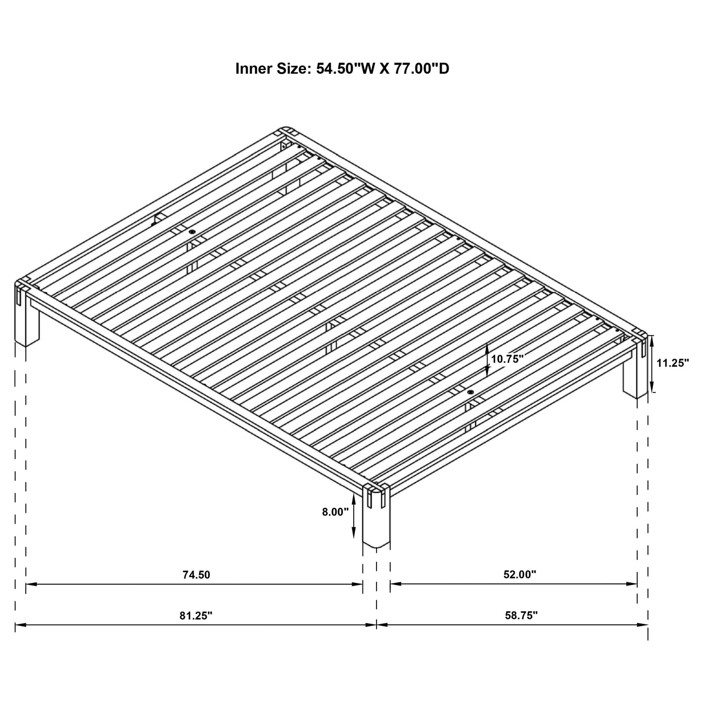 Gislen Full Easy Assembly Wood Platform Bed White