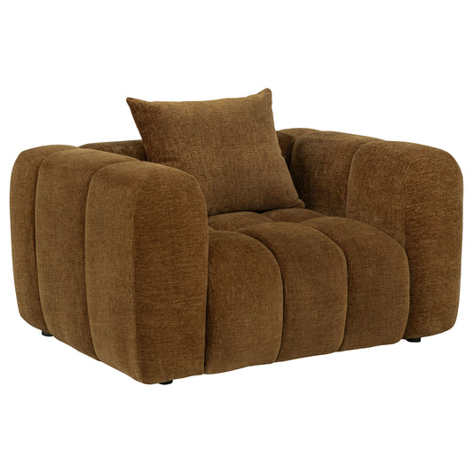 Lazaro Fabric Upholstered Wide Channel Accent Chair Bronze