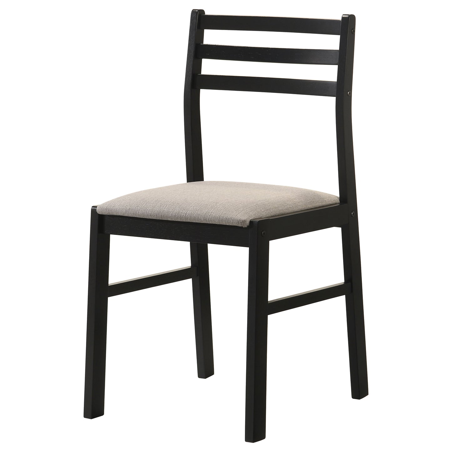 Sykes Fabric Upholstered Ladder Back Side Chair Black and Beige (Set of 2)