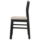 Sykes Fabric Upholstered Ladder Back Side Chair Black and Beige (Set of 2)