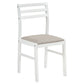 Sykes Fabric Upholstered Ladder Back Side Chair White and Beige (Set of 2)