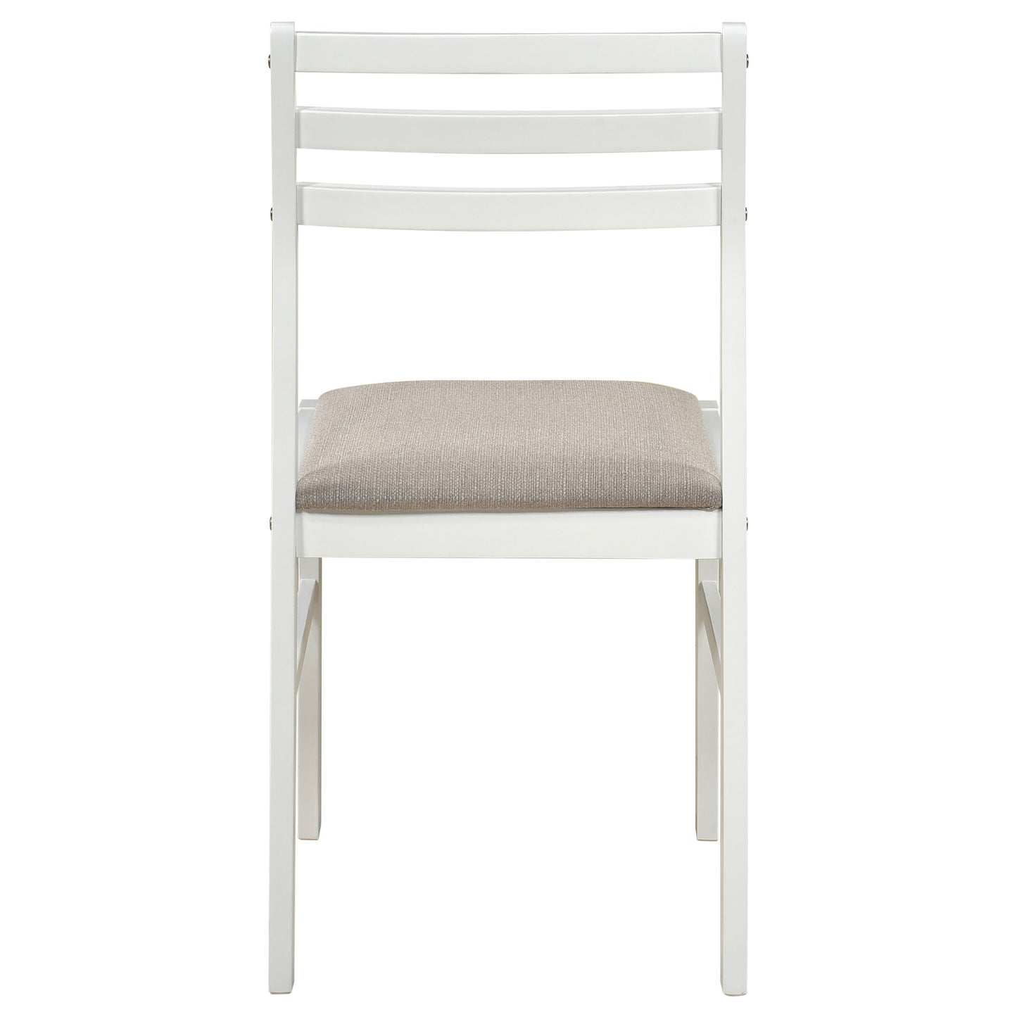 Sykes Fabric Upholstered Ladder Back Side Chair White and Beige (Set of 2)