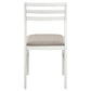 Sykes Fabric Upholstered Ladder Back Side Chair White and Beige (Set of 2)