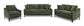 Duarte 3-Piece Sofa Loveseat Chair Set with Reversible Cushions Dark Moss