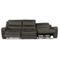 Marcell 3-Piece Transitional Power Reclining Sofa with USB Charging Grey