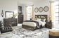 Drystan Queen/Full Bookcase Headboard with Mirrored Dresser, Chest and 2 Nightstands