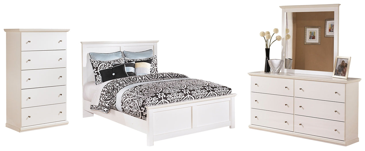 Bostwick Shoals Queen Panel Bed with Mirrored Dresser and Chest