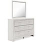 Altyra King Panel Headboard with Mirrored Dresser, Chest and 2 Nightstands