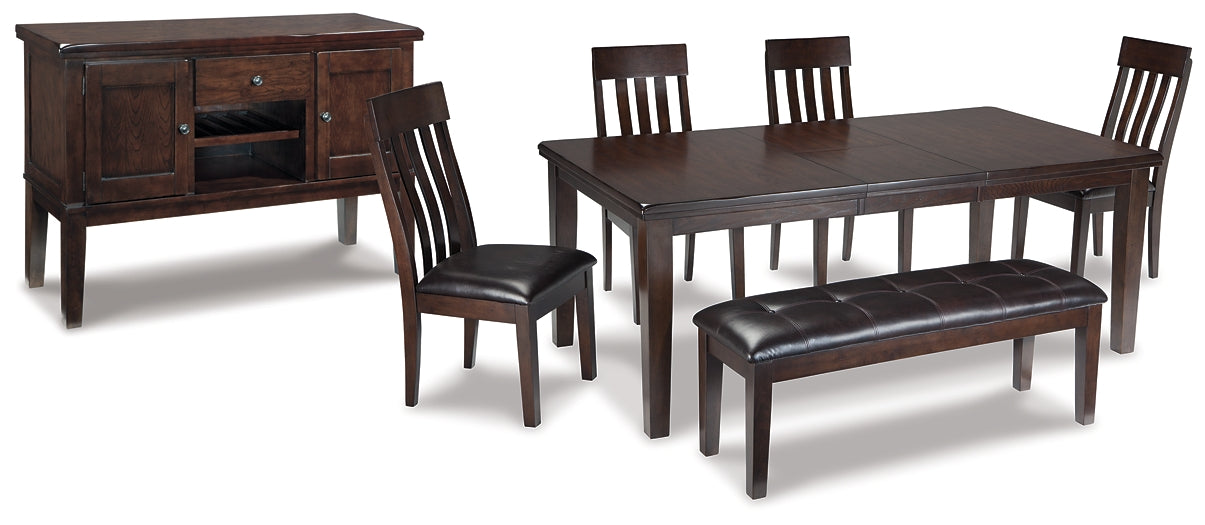 Haddigan Dining Table and 4 Chairs and Bench with Storage