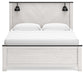 Schoenberg King Panel Bed with Mirrored Dresser and 2 Nightstands