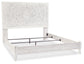 Paxberry King Panel Bed with Mirrored Dresser, Chest and 2 Nightstands
