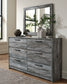 Baystorm King Panel Headboard with Mirrored Dresser and Chest