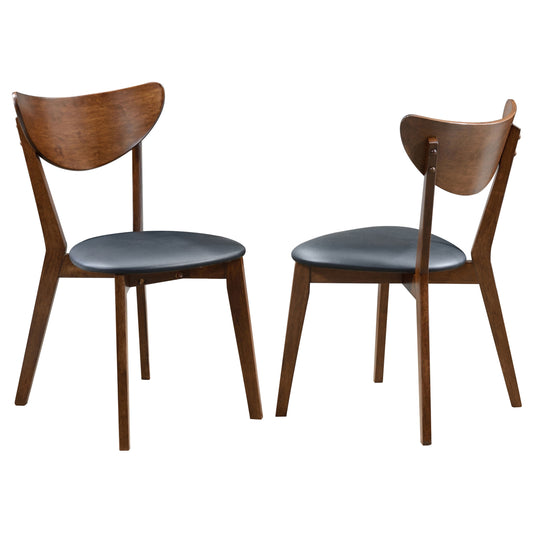 Jedda Upholstered Dining Chairs Dark Walnut and Black (Set of 2)