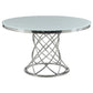 Irene 5-piece Round Glass Top Dining Set White and Chrome