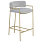 Comstock Upholstered Low Back Stool Grey and Gold