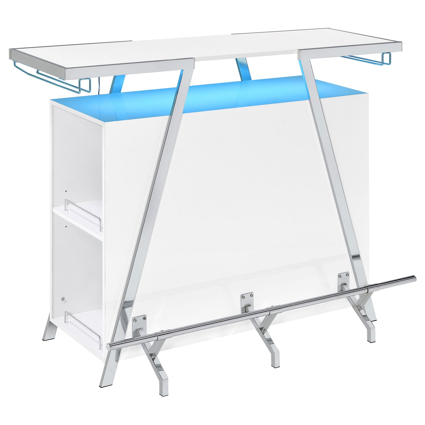 Araceli Freestanding LED Home Bar Cabinet White High Gloss