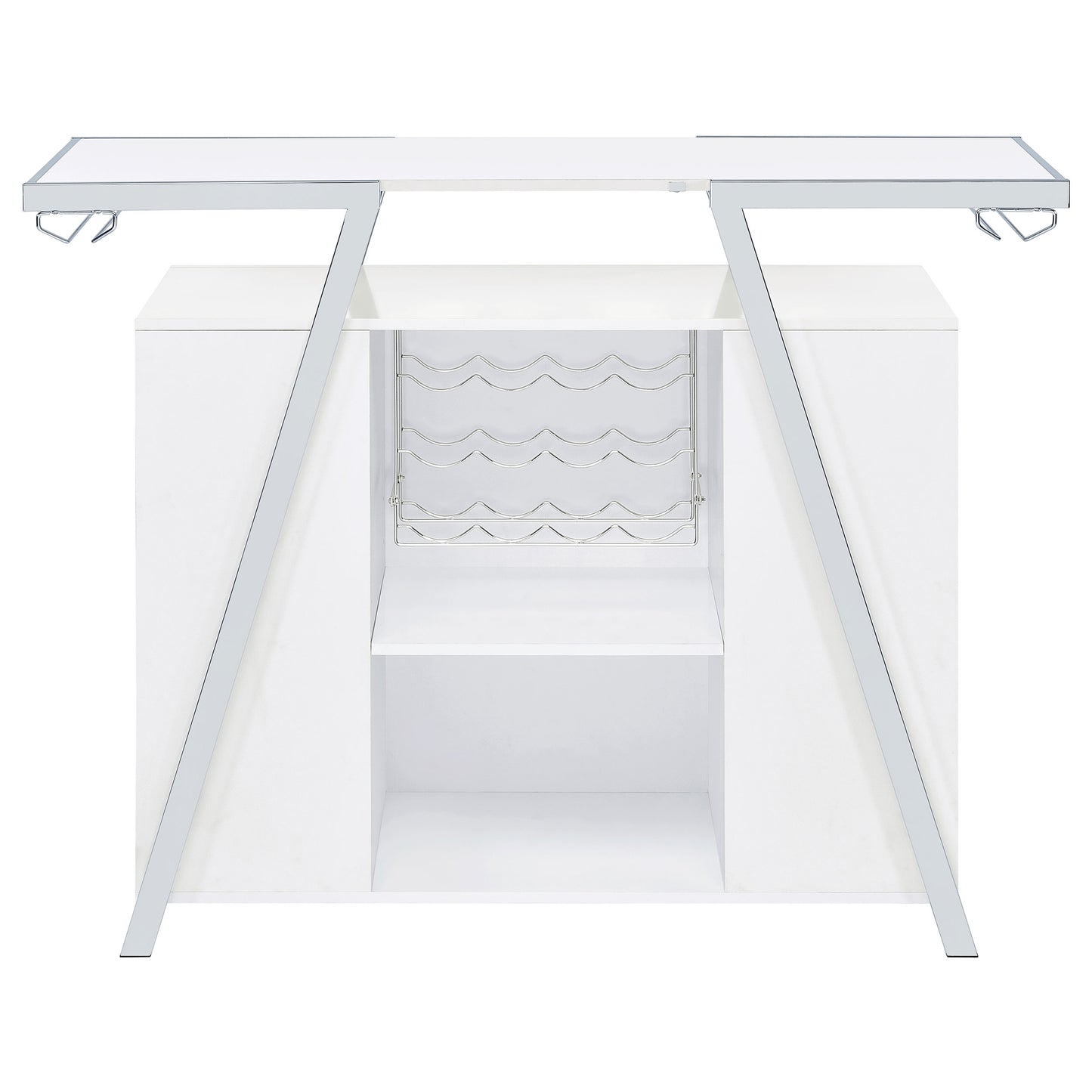 Araceli Freestanding LED Home Bar Cabinet White High Gloss