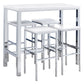 Natividad 5-piece Pub Height Bar Table Set White High Gloss